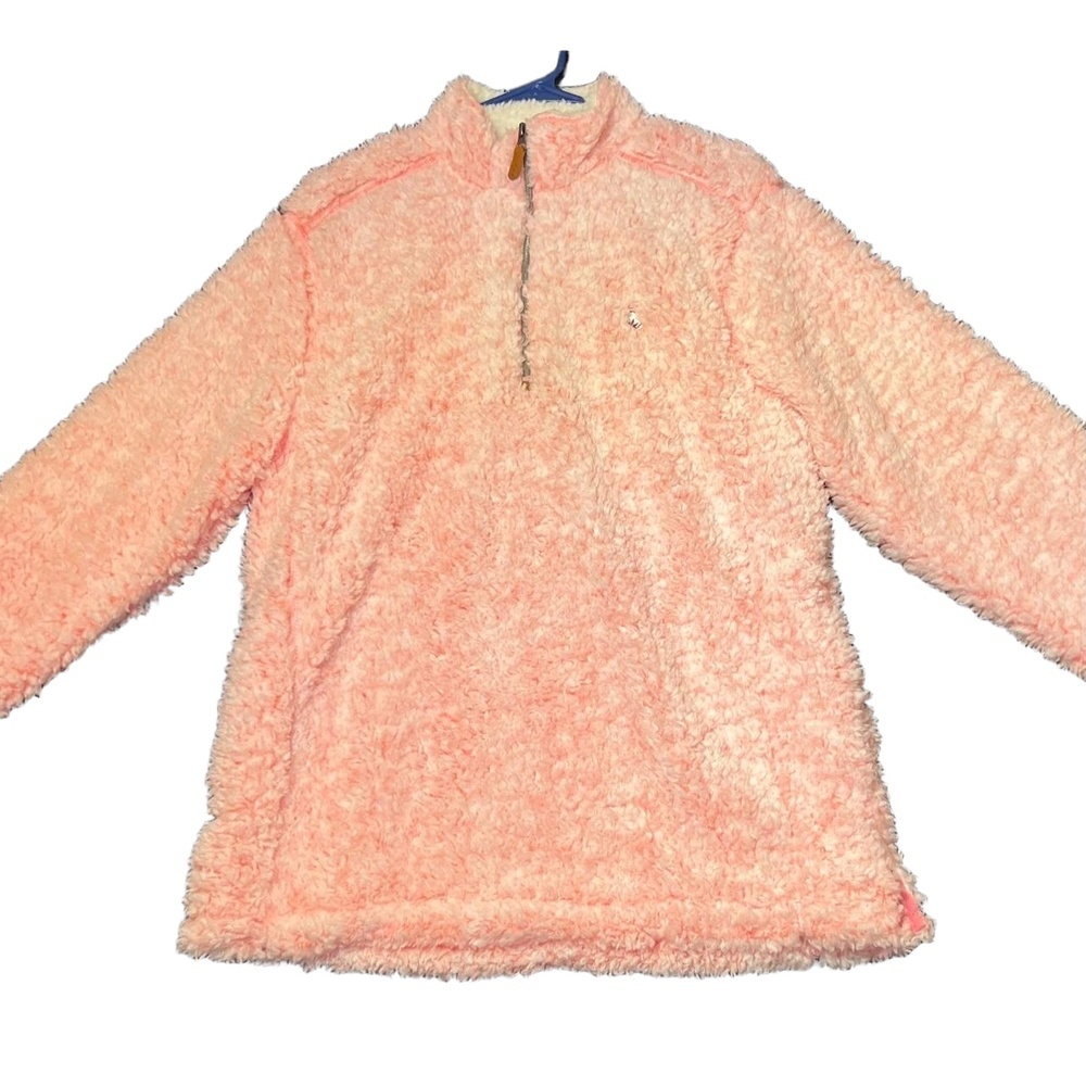 Southern Shirt Pullover Sweater Womens Medium Pink Sherpa 1/4 Zip‎ Cozy Soft New